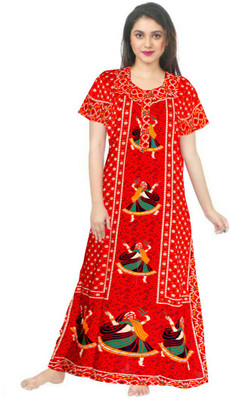 AAKARSHANA CREATION Women Nighty(Red)