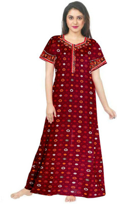 Trendy Fab Women Nighty(Maroon)