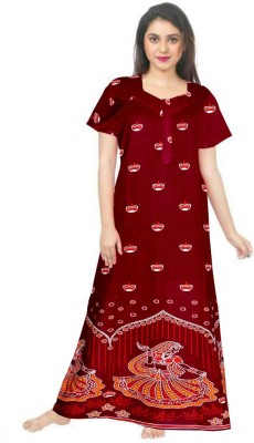 impression Women Nighty Set(Maroon)