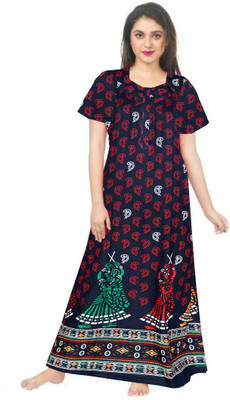 AAKARSHANA CREATION Women Nighty(Blue)