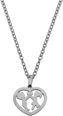 Sullery Heart Shape Couple Girl And Boys Valentine Day Gift Necklace Chain Titanium Stainless Steel Pendant
