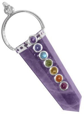 AIR9999 Natural Amethyst Crystal Chakra Crystal Point Pendant Amethyst Crystal