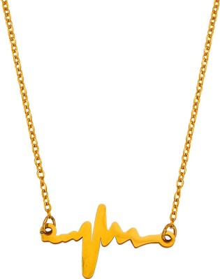Sullery Valentine day Gift Heartbeat Sound Wave Pulse Love Locket Gold-plated Stainless Steel Pendant