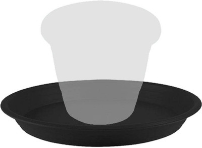 TrustBasket UV treated 10 inch round bottom saucer Black color (Set of 6) Plant Container Set(Pack of 6, Plastic)
