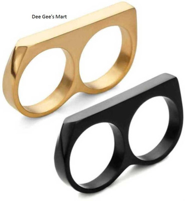 DEE GEE Double Finger Ring for Boy and Girl Two Finger Ring for Men and Women Stainless Steel Ring Set