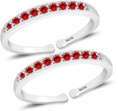 Parnika Alluring Red CZ (Leg Finger Rings) Pure 92.5 Sterling Silver Sterling Silver Cubic Zirconia Toe Ring