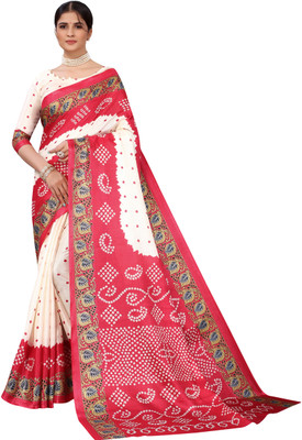 RENSILAFAB Printed Daily Wear Art Silk Saree(Red)