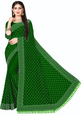 vishnu laxmi creation Self Design Chanderi Art Silk Saree(Green)