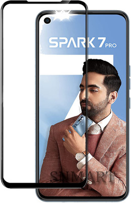 SNMART Edge To Edge Tempered Glass for Tecno Spark 7 Pro, Tecno Spark 7(Pack of 1)