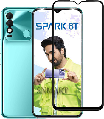 SNMART Edge To Edge Tempered Glass for Tecno Spark 8T(Pack of 1)