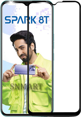 SNMART Edge To Edge Tempered Glass for Tecno Spark 8T(Pack of 1)