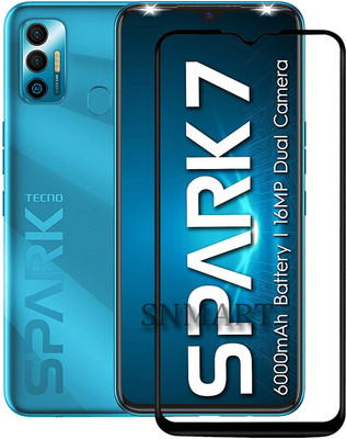 SNMART Edge To Edge Tempered Glass for Tecno Spark 7, Tecno Spark 7T(Pack of 1)