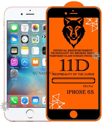 SUNSHINE Tempered Glass Guard for 11D Tempered Glass Screen Protector for Apple iPhone-6s|With Easy Installation Kit Full Adhesive Glass(Pack of 1)