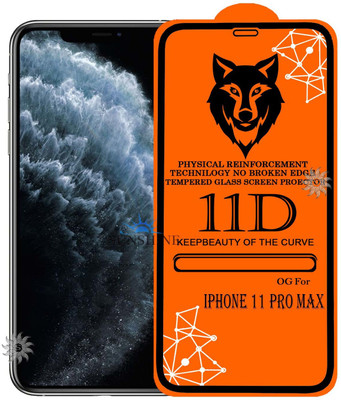 SUNSHINE Tempered Glass Guard for 11D Tempered Glass Screen Protector for Apple iPhone-11 Pro Max|With Easy Installation Kit Full Adhesive Glass(Pack of 1)