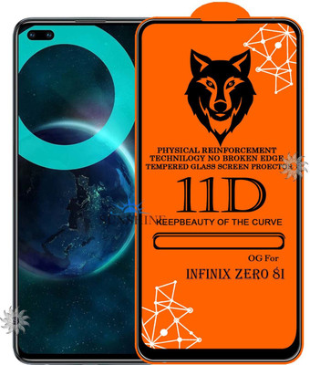 SUNSHINE Tempered Glass Guard for 11D Tempered Glass Screen Protector for Infinix Zero-8i|With Easy Installation Kit Full Adhesive Glass(Pack of 1)