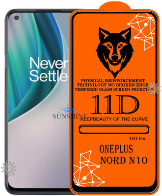 SUNSHINE Tempered Glass Guard for 11D Tempered Glass Screen Protector for Oneplus-Nord N10|With Easy Installation Kit Full Adhesive Glass(Pack of 1)