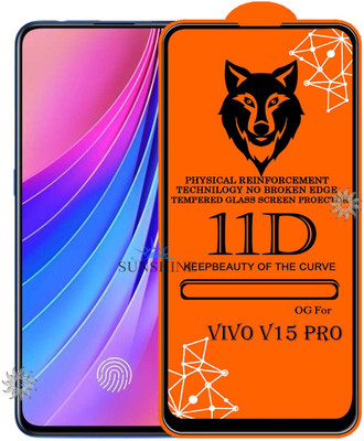 SUNSHINE Tempered Glass Guard for 11D Tempered Glass Screen Protector for Vivo-V15 Pro|With Easy Installation Kit Full Adhesive Glass(Pack of 1)