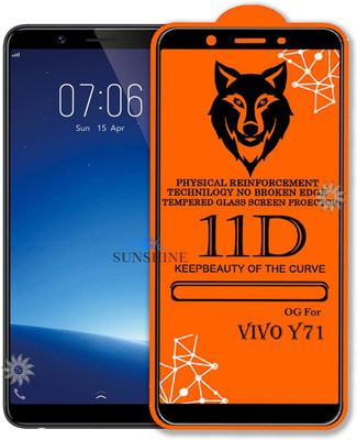 SUNSHINE Tempered Glass Guard for 11D Tempered Glass Screen Protector for Vivo-Y71|With Easy Installation Kit Full Adhesive Glass(Pack of 1)