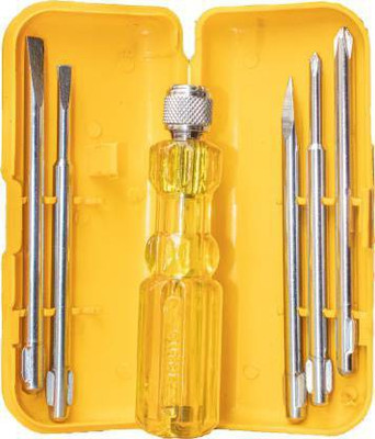 ASAONE Handle with Tester, Carrying case included, 5 rods with one handle Combination Screwdriver Set(Pack of 6)