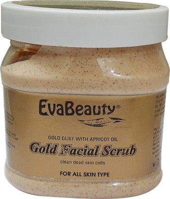 EVABEAUTY gold Scrub with 24k Gold- Instantly Clear and Bright Skin, Removes Dead Skin Cells with Apricot Scrub(500 ml)