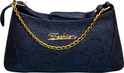 bagsworks Blue Shoulder Bag Handbag with Snake Skin Pattern - Blue