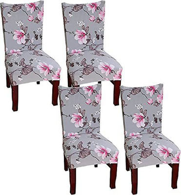 HOUSE OF QUIRK Polyester 1 Seater Chair Geometric Cover(Pack of 4 Pink)