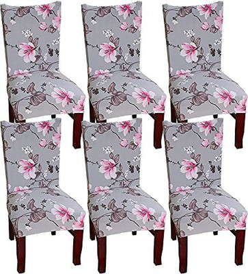 HOUSE OF QUIRK Polyester 1 Seater Chair Striped Cover(Pack of 6 Pink)