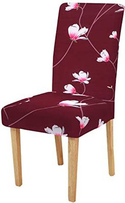 HOUSE OF QUIRK Polyester Abstract 1 Seater Chair Cover(Wine Pack of 1)