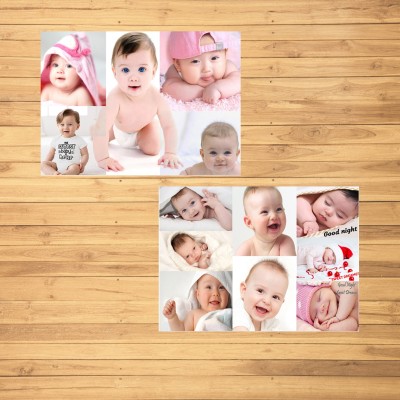 Ordershock 30.48 cm HD Smiling Baby Wall Poster Combo Pack of 2 (Multicolour, 18x12-Inch. Self Adhesive Sticker(Pack of 2)