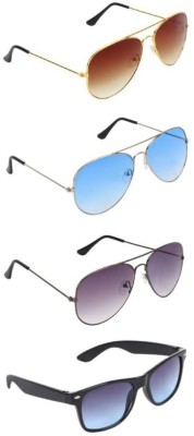 K-STORY Rectangular Sunglasses(For Men & Women, Multicolor)