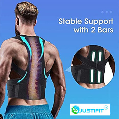 JUSTIFIT Posture corrector belt for upper and lower back pain support for men and women Posture Corrector