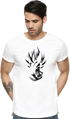 ADRO Graphic Print, Solid Men Round Neck White T-Shirt