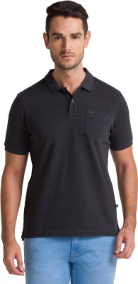 PARX Solid Men Polo Neck Grey T-Shirt