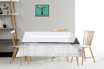 The Furnishing Tree Self Design 4 Seater Table Cover(Transparent, PVC)
