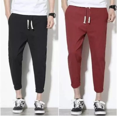 Bewitched Solid Men Red, Black Track Pants