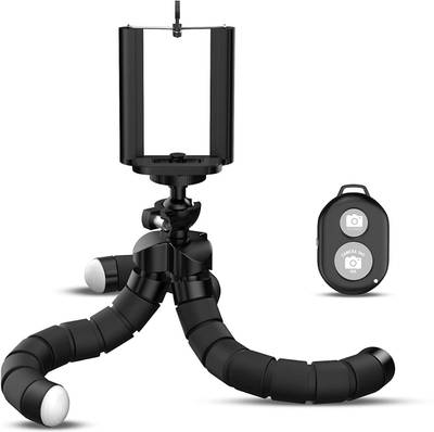 Tly Techly Gorilla Tripod, 360-degree Rotatable, Bluetooth Remote Control, Adjustable Phone Holder, Compatible with iOS and Android Smartphones Tripod