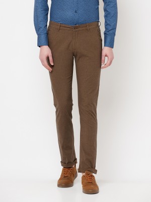 CRIMSOUNE CLUB Slim Fit Men Brown Trousers