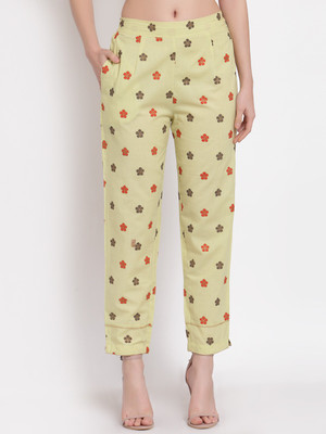 indibelle Regular Fit Women Yellow Trousers