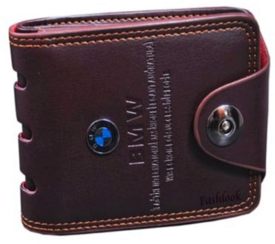 APM Men Casual Brown Genuine Leather Wallet(5 Card Slots)