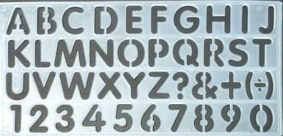 First Click English Alphabets Lettering Stencil 30 mm Big Size Pack of 1Pcs size-29x14 cm Ruler(White)