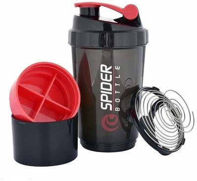 SAKER 500 ml Plastic, PET Shaker(Pack of 1, Red)