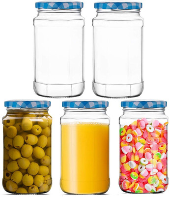 DEEP ENTERPRISE Glass Pickle Jar  - 400 ml(Pack of 5, Multicolor)