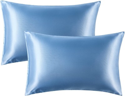 Texlux Polyester Pillows Cover(Pack of 2, 43.18 cm*68.58 cm, Light Blue)