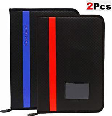 MADDYGROUP Leatherette Document Certificates Folder Waterproof Chain File(20 Leafs )(Set Of 2)(Set Of 2, Multicolor)