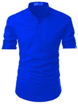 Edinwolf Men Solid A-line Kurta(Blue)
