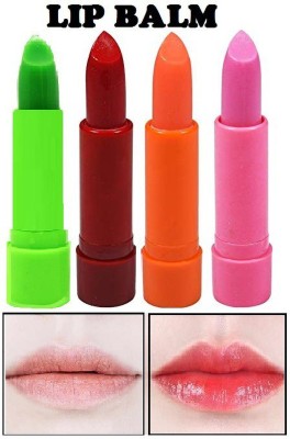 tanvi27 Multi color lip magic color change lip balm water proof fruit(Pack of: 4, 10 g)