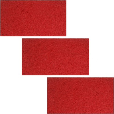 Viihaa PVC (Polyvinyl Chloride) Door Mat(Red, Medium, Pack of 3)