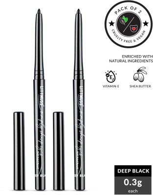 LITTMUSS Simply Sharp Eyes Kohl Kajal Pencil -Pack of 2 Deep Black(Pack of 2)