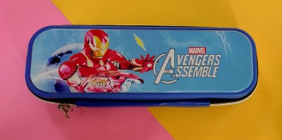 Paper Bear Avenger Avenger Art Plastic Pencil Box(Set of 1, Light Blue)