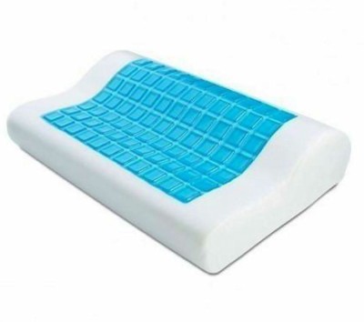 AMEEDARSHAN Memory Foam Solid Sleeping Pillow Pack of 1(White, Blue)